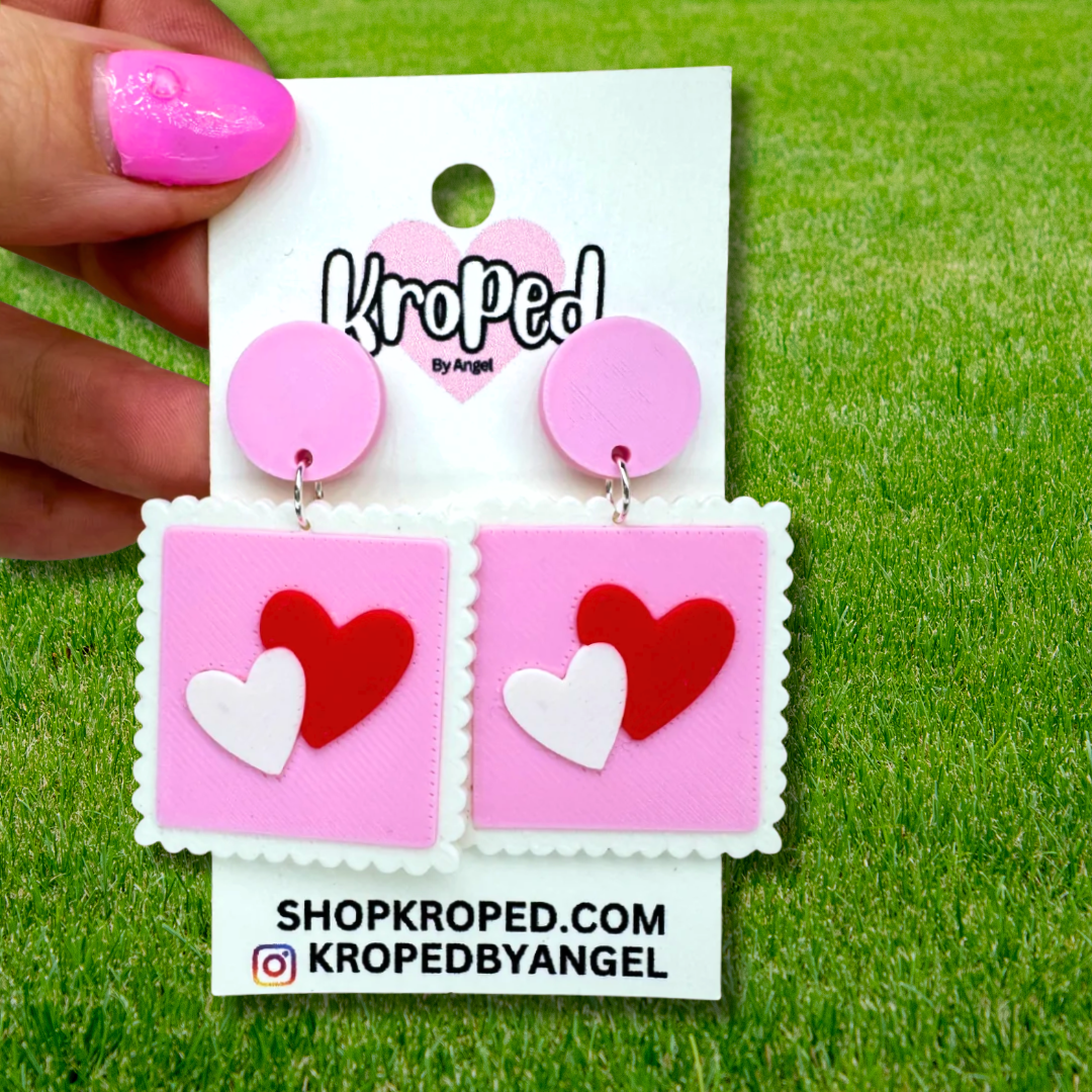Valentine's Heart Stamp Earrings