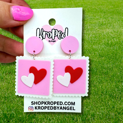 Valentine's Heart Stamp Earrings