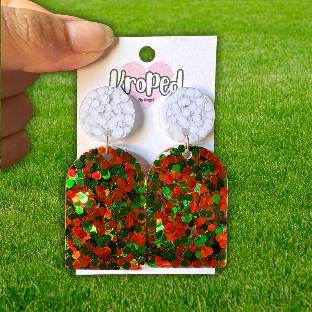 Holiday Gift Tag Stud Earrings