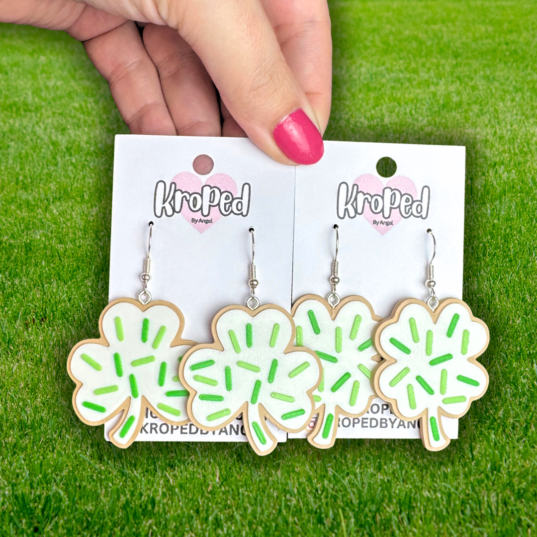 Shamrock Clover Sugar Cookie Earrings