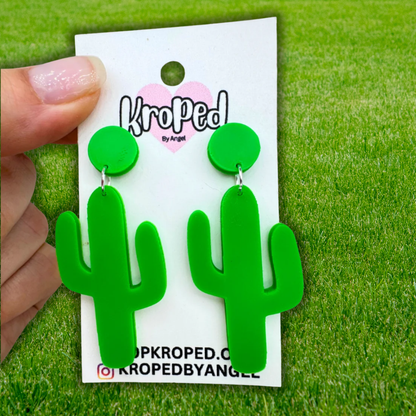 Cactus Stud Dangle Earrings