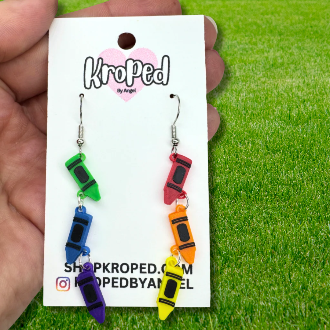 Rainbow Crayon Earrings