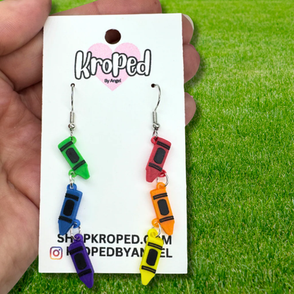 Rainbow Crayon Earrings