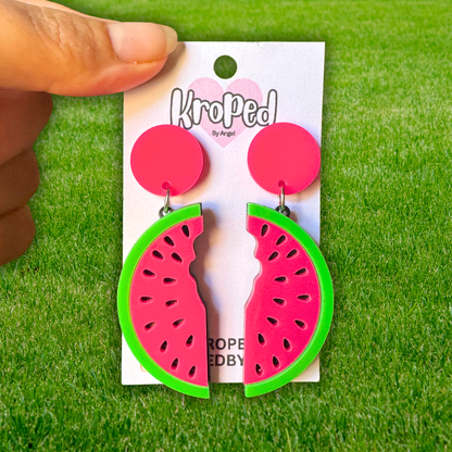 Pink Watermelon Stud Earrings