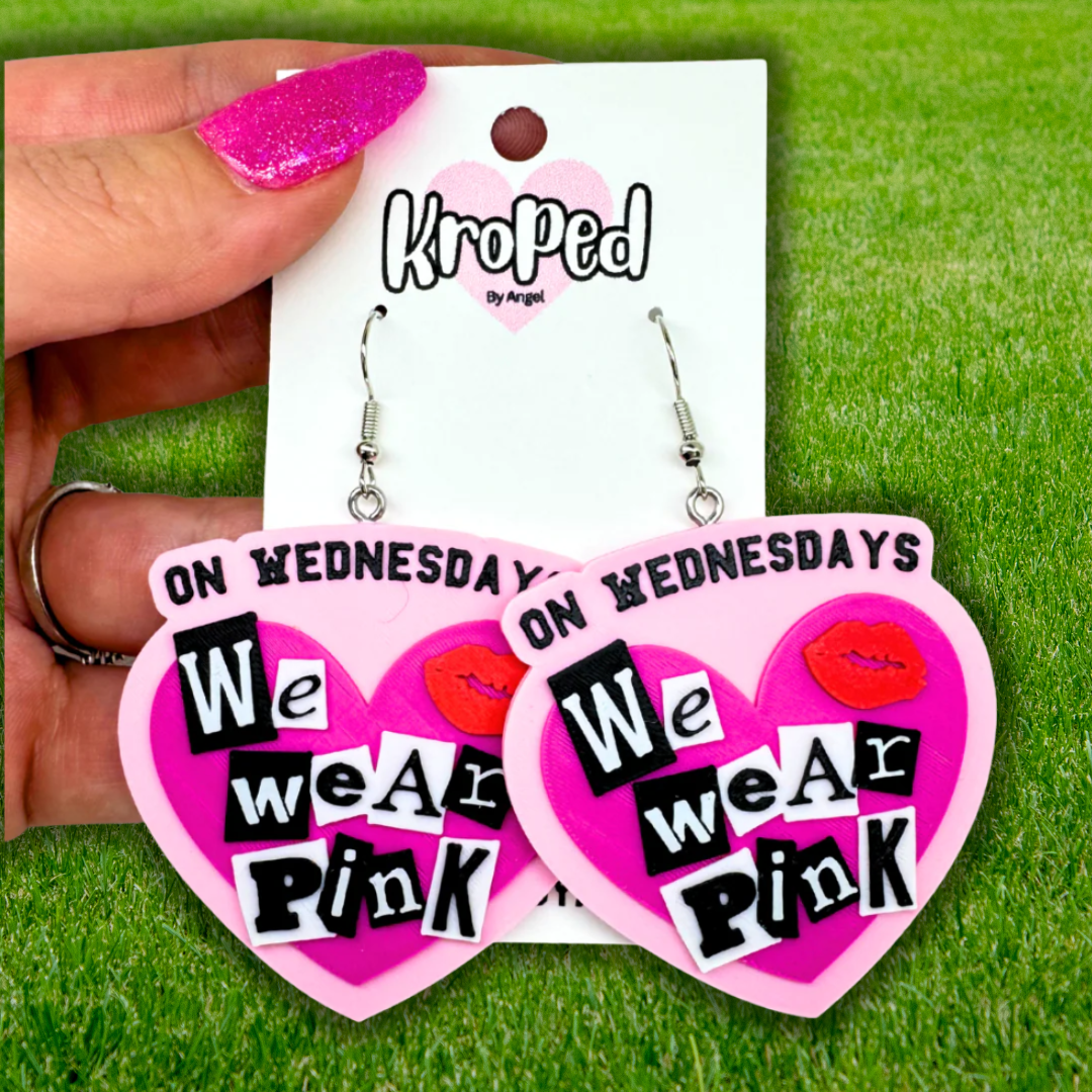 On Wednesdays We Wear Pink Earrings