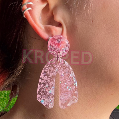 Pale Pink Sparkle Stud Earrings