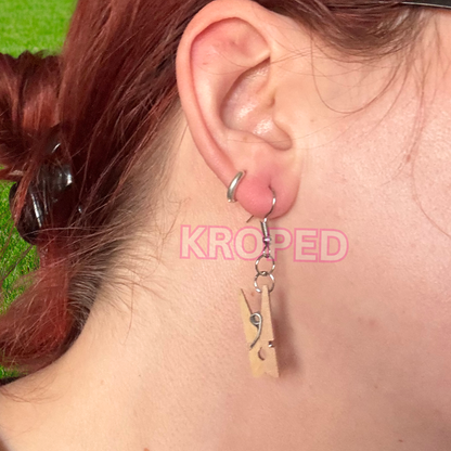 Wood Clothespin Earrings