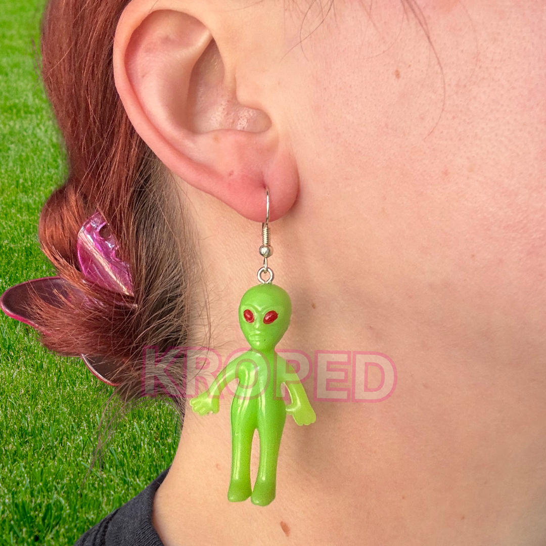 Glow in-the-Dark Alien Earrings