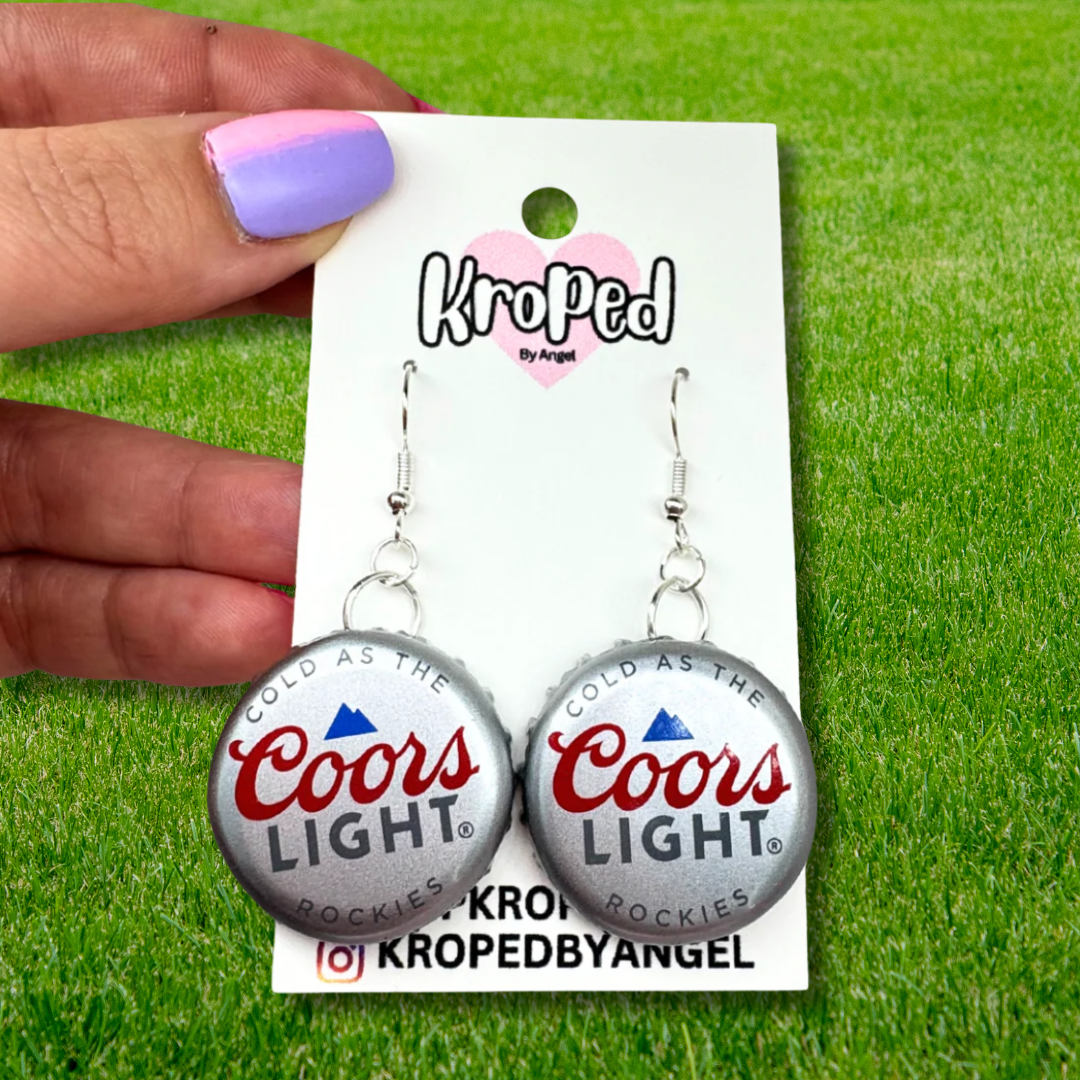 Coors Beer Bottle Cap Earrings