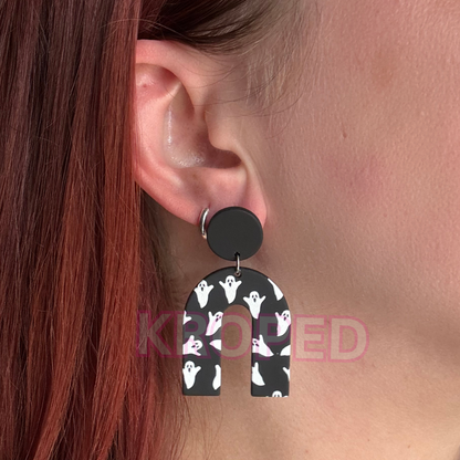 Black Ghost Stud Earrings