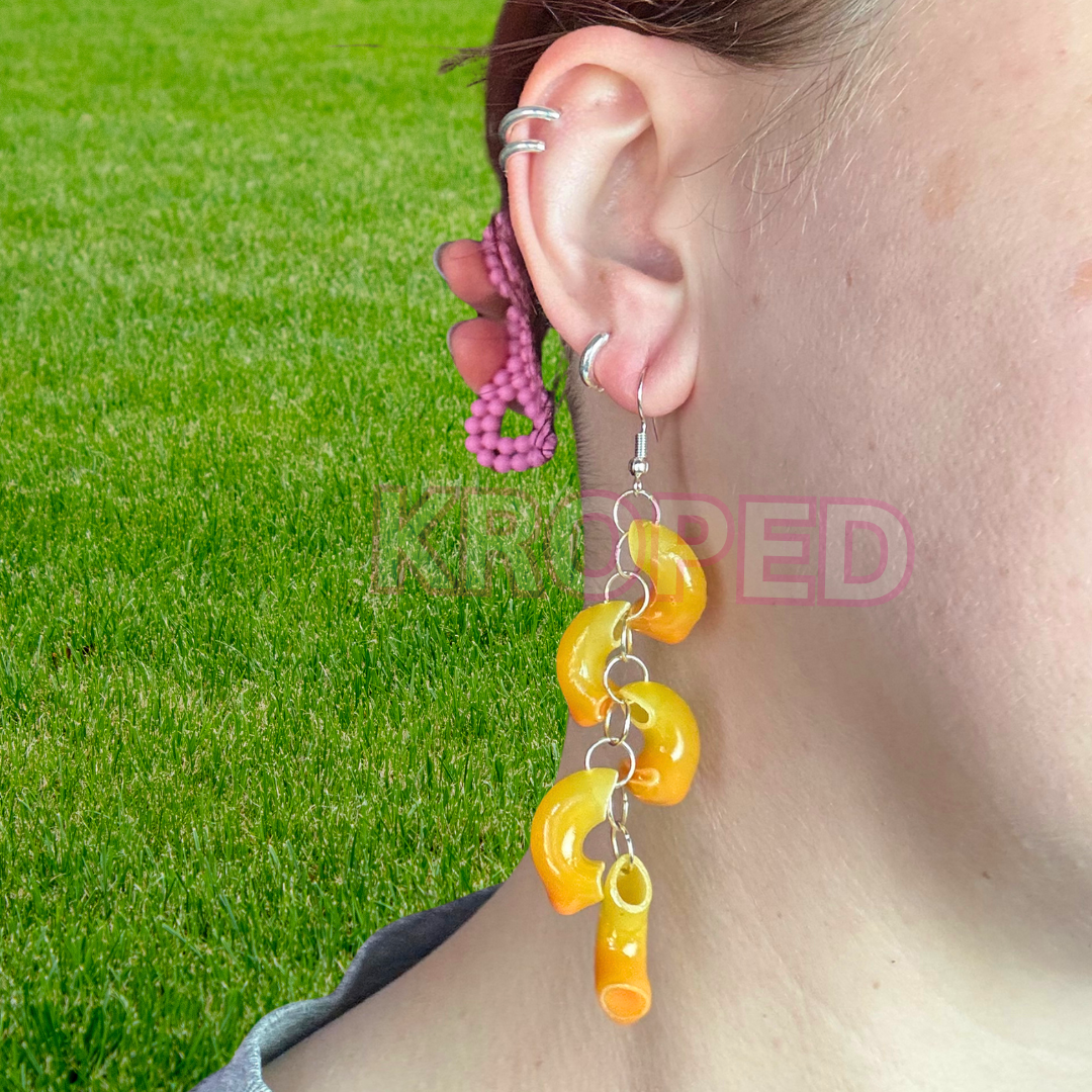 Mac N' Cheese Noodle Earrings