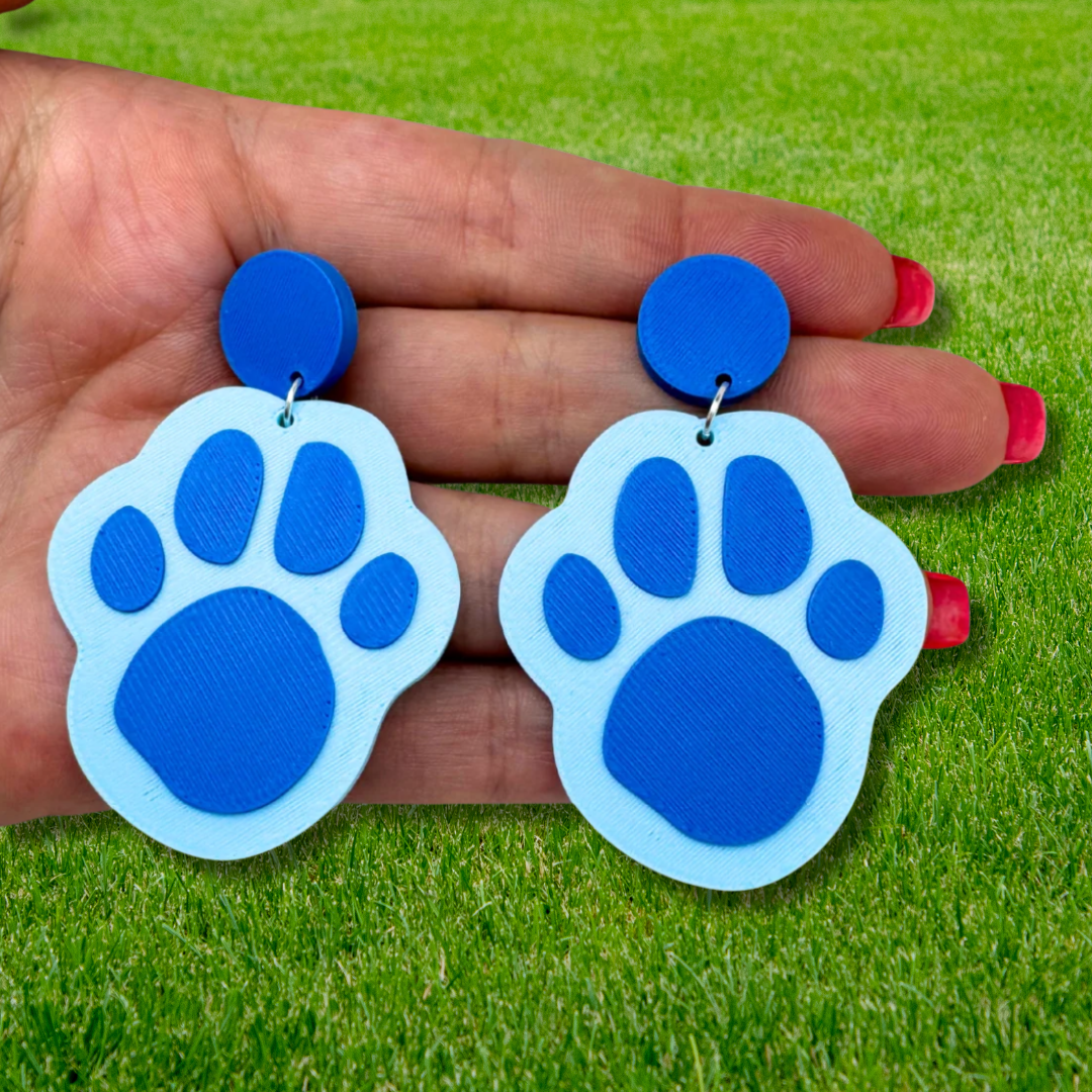Nostaglic 90's Dog Cartoon Paw Print Dangle Earrings
