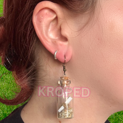 Beached Message in a Bottle Earrings