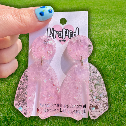Pale Pink Sparkle Stud Earrings