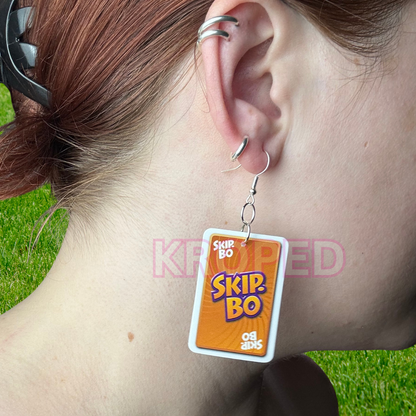 Skip-Bo Game Card Earrings