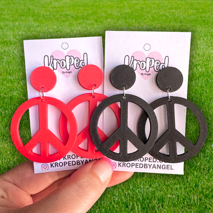Peace Sign Stud Earrings