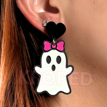 Girly Bow Ghost Earrings