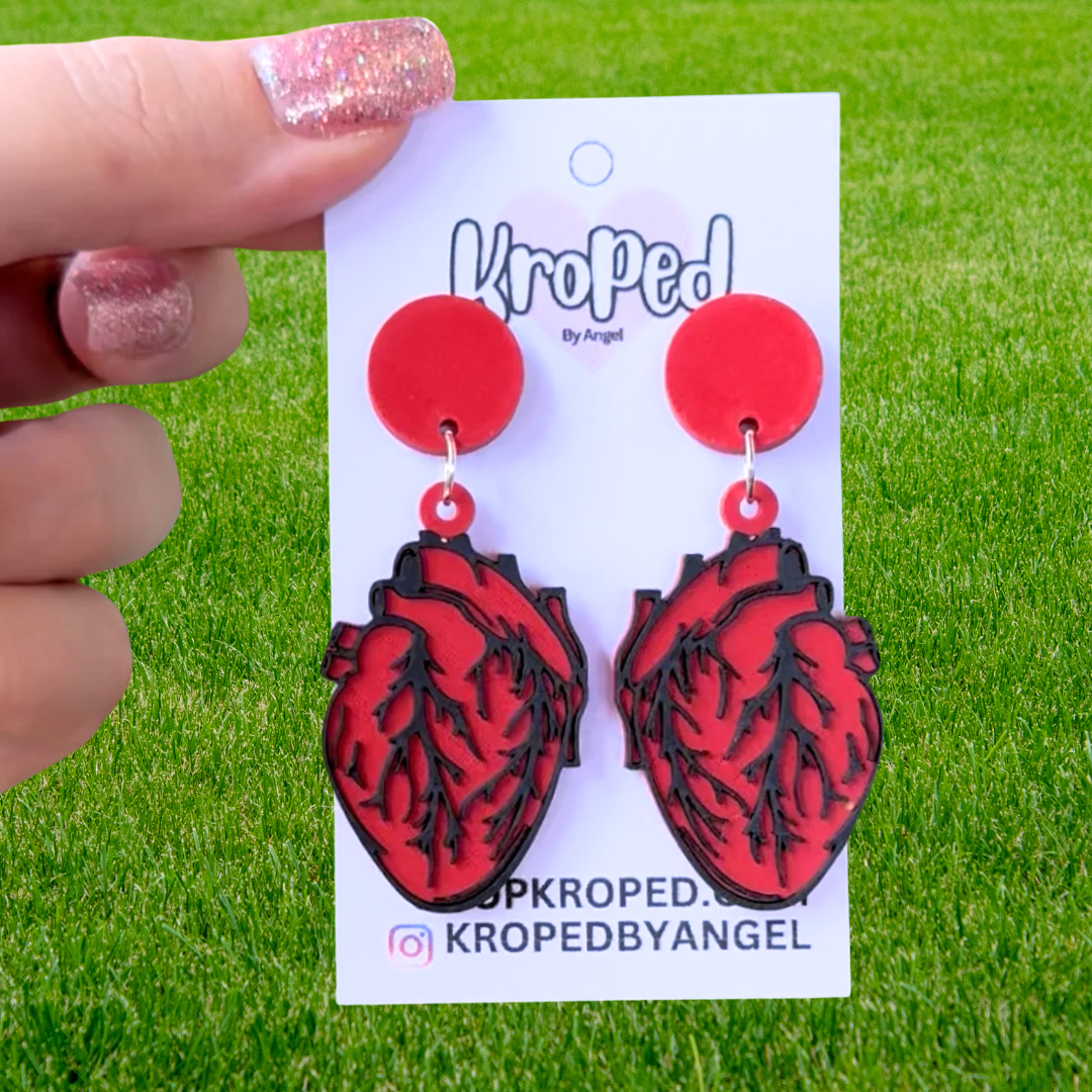 Anatomical Heart Stud Earrings