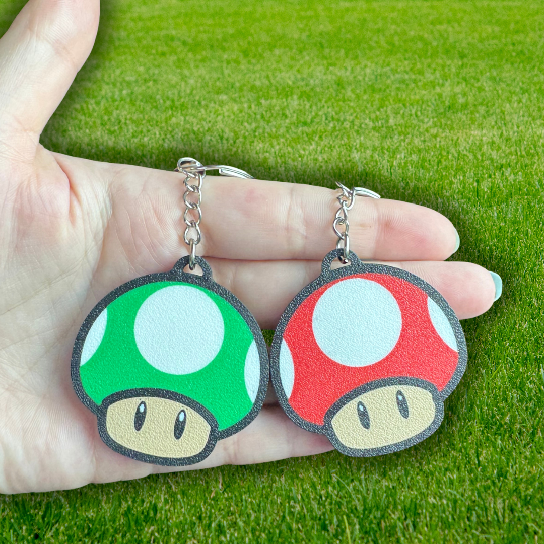 Video Game Mushroom Keychain
