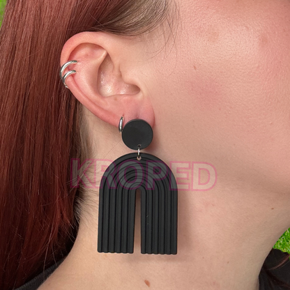 Black Matte Arch Stud Earrings