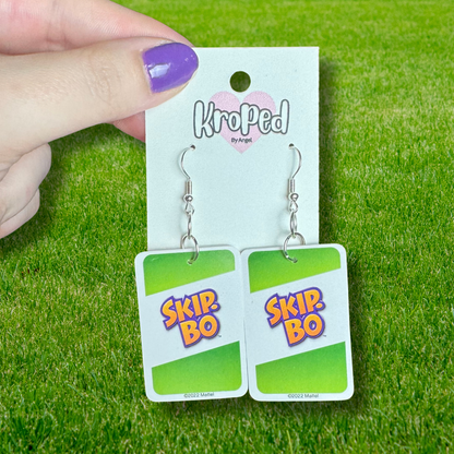 Skip-Bo Game Card Earrings
