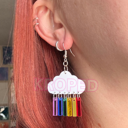 Dangle Rainbow Cloud Earrings
