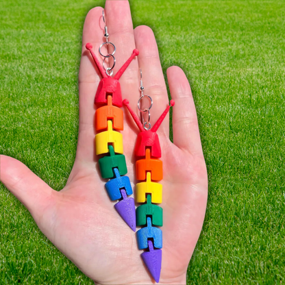 Rainbow Slug Earrings