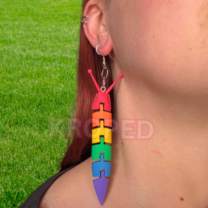 Rainbow Slug Earrings