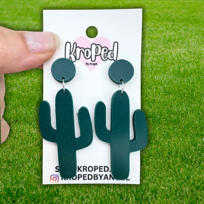Cactus Stud Dangle Earrings