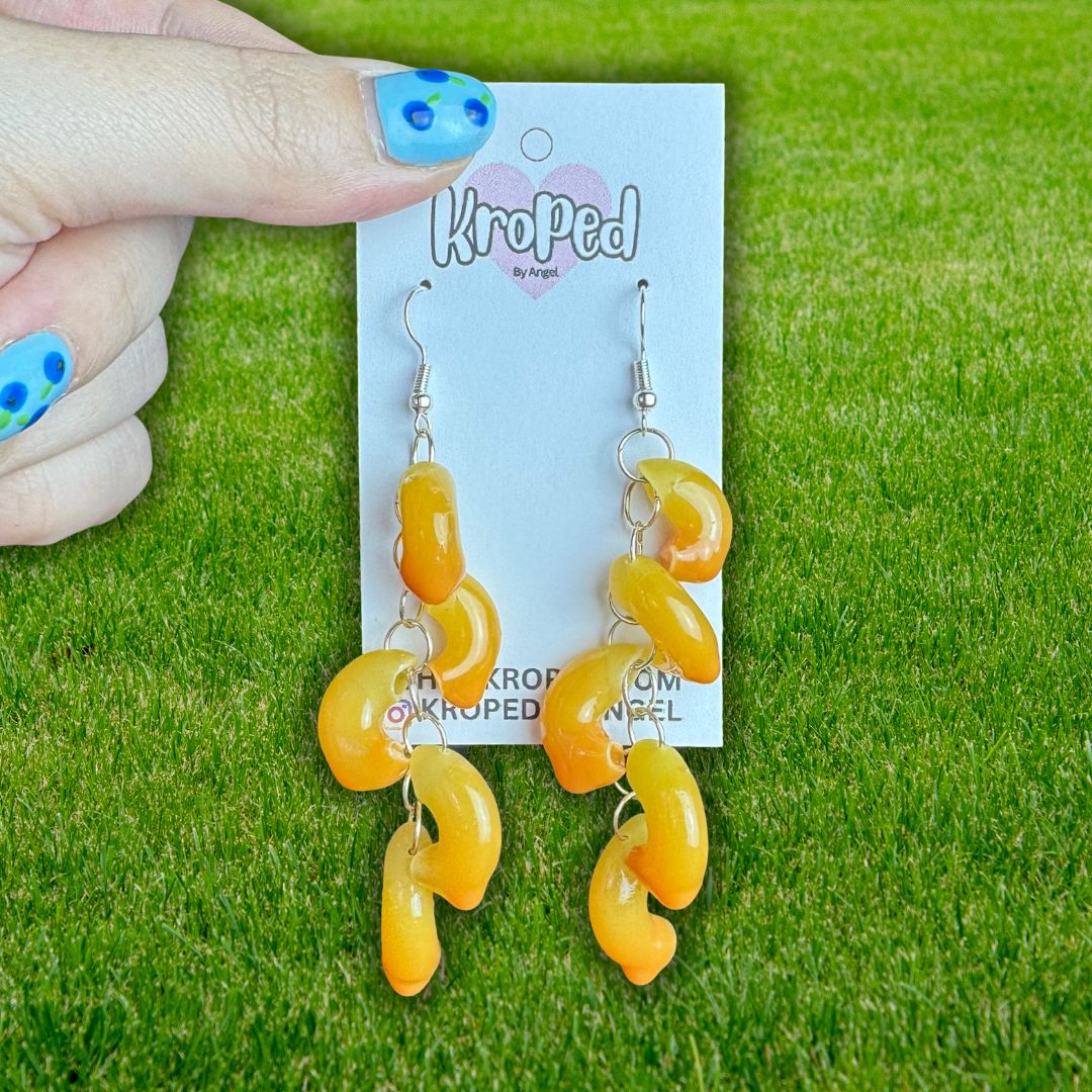 Mac N' Cheese Noodle Earrings