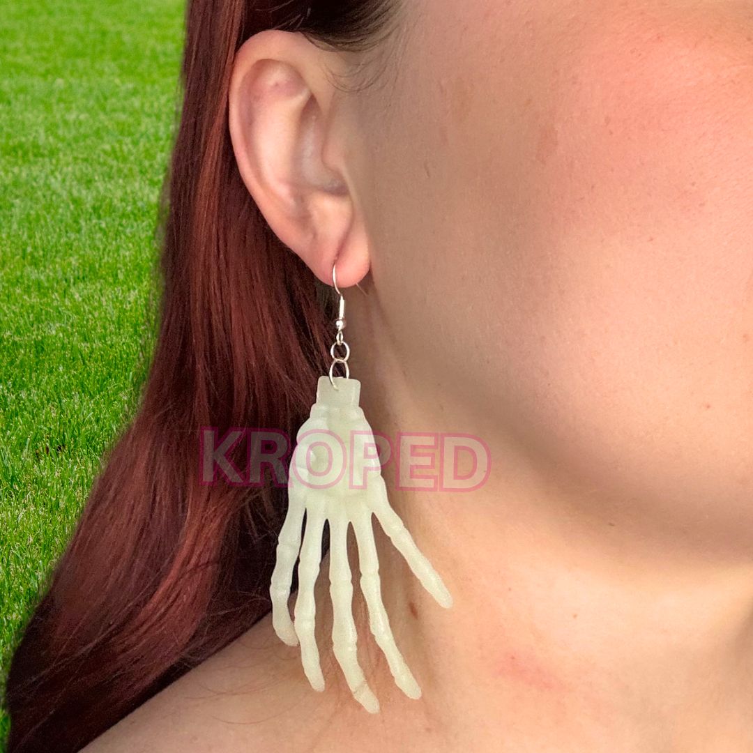 Glow Skeleton Hand Earrings