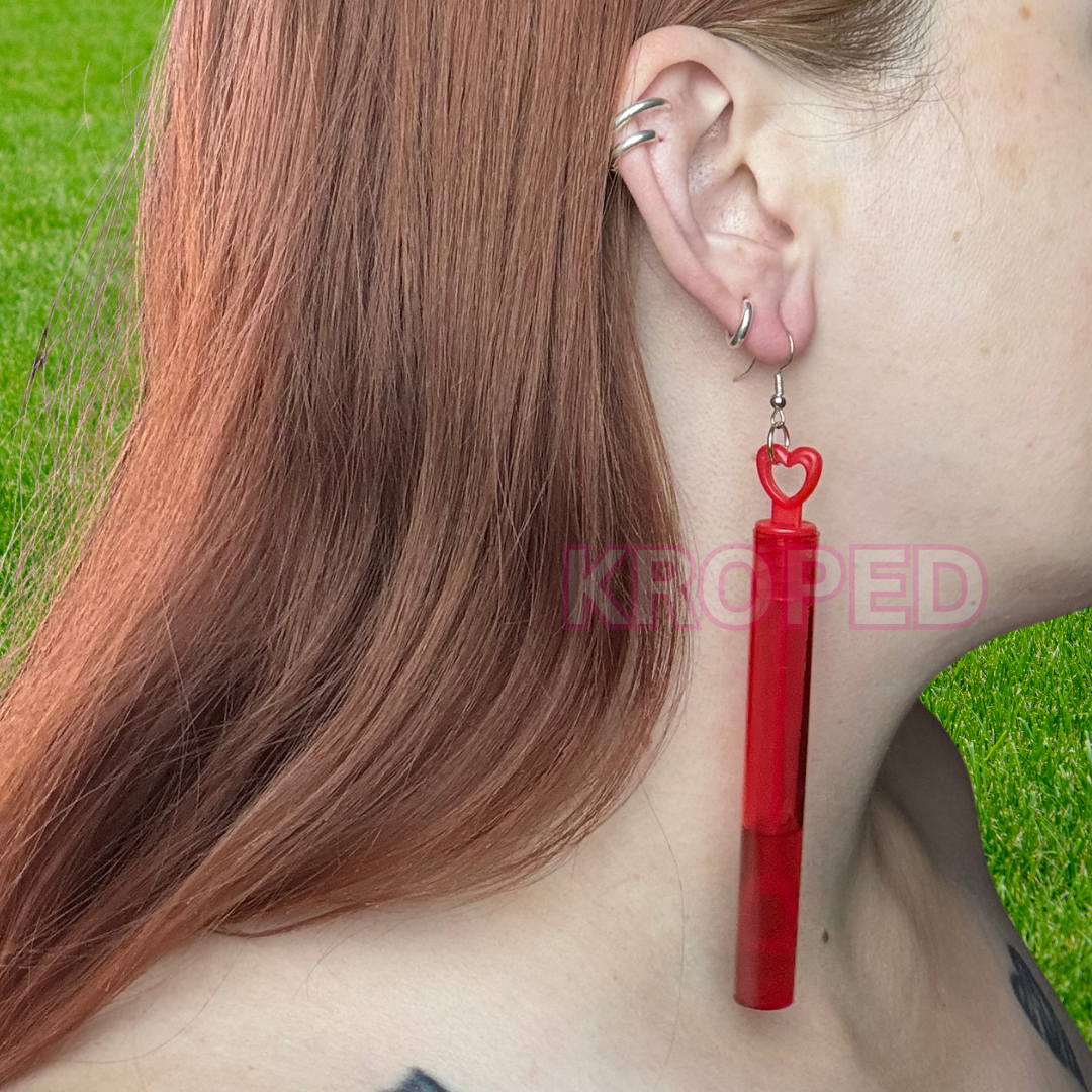 Bubble Wand Heart Earrings