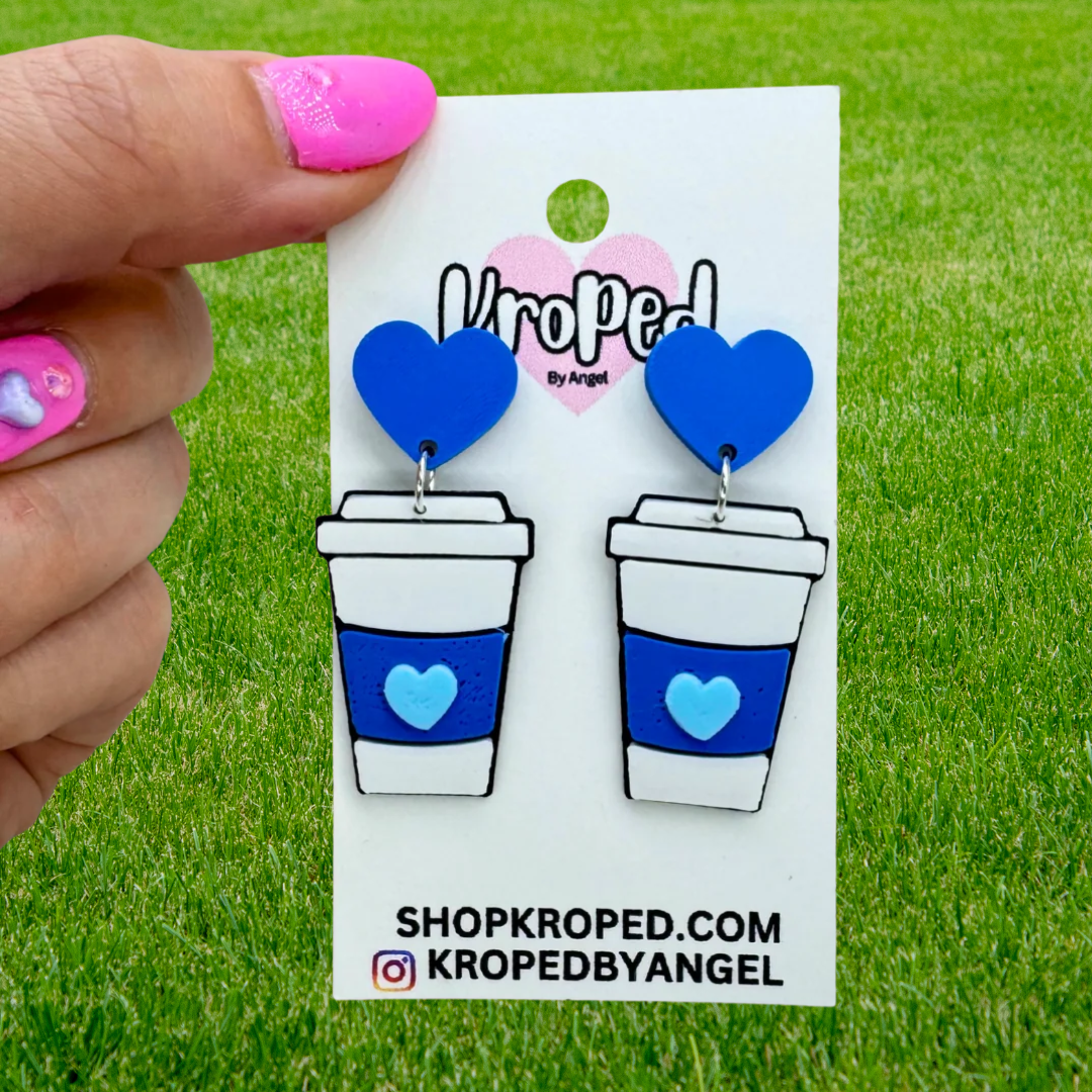 Heart Coffee Cup Earrings - More Colors