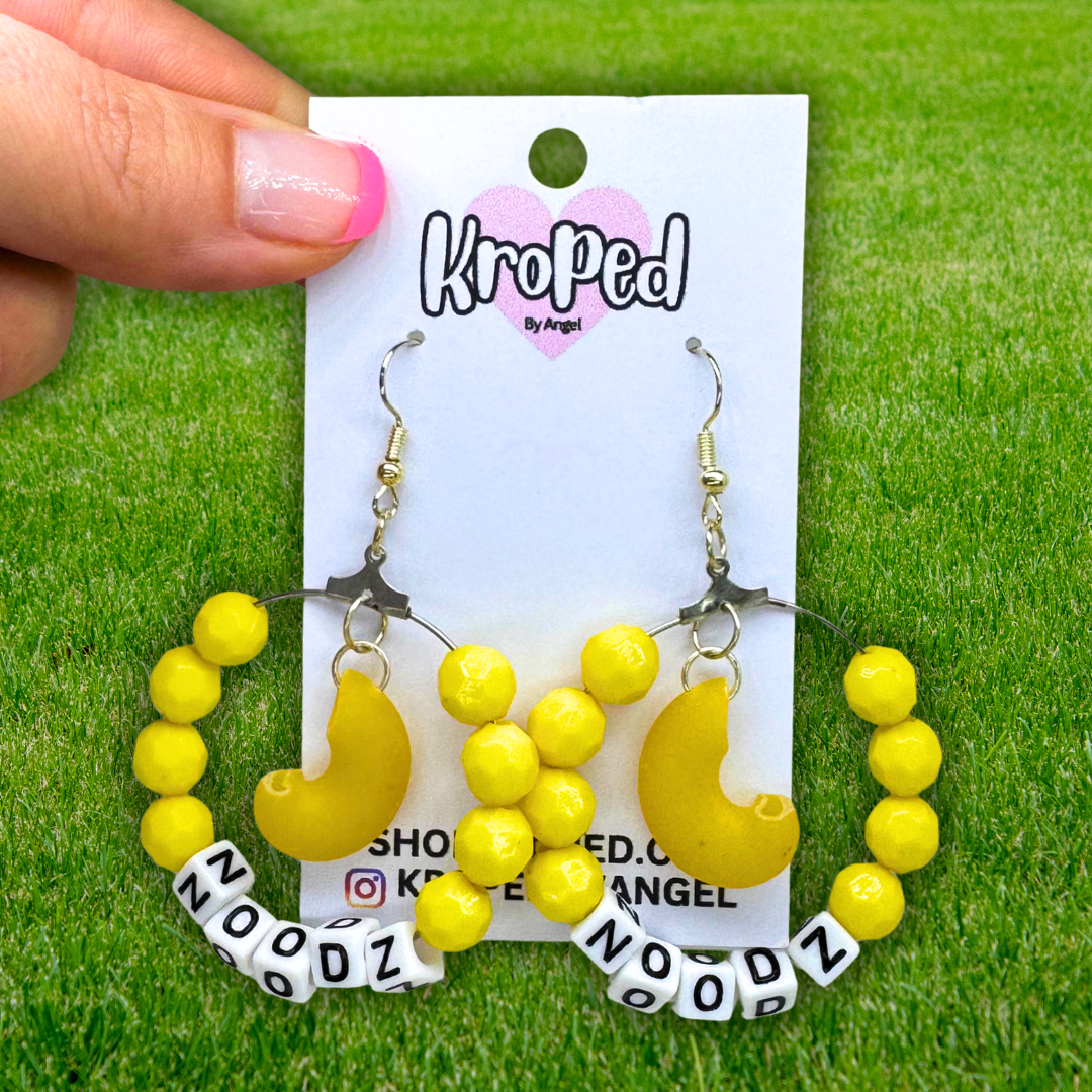 'Noodz' Beaded Hoop Earrings
