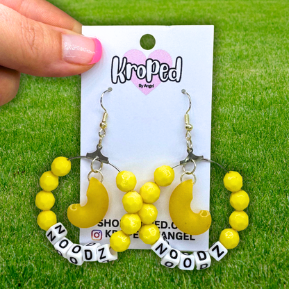 'Noodz' Beaded Hoop Earrings