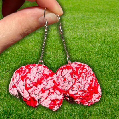 Bloody Anatomical Brain Earrings