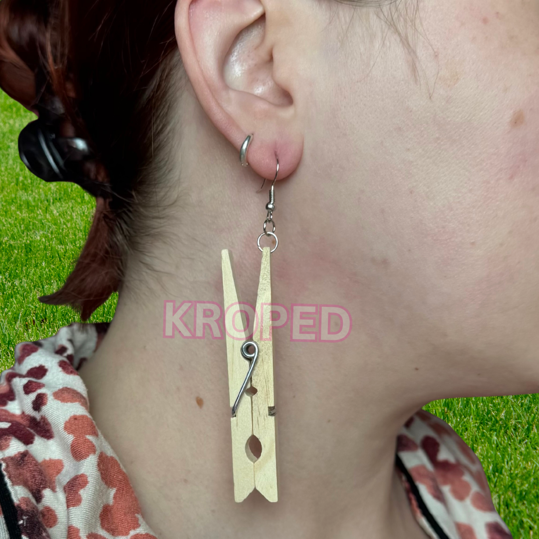 Wood Clothespin Earrings