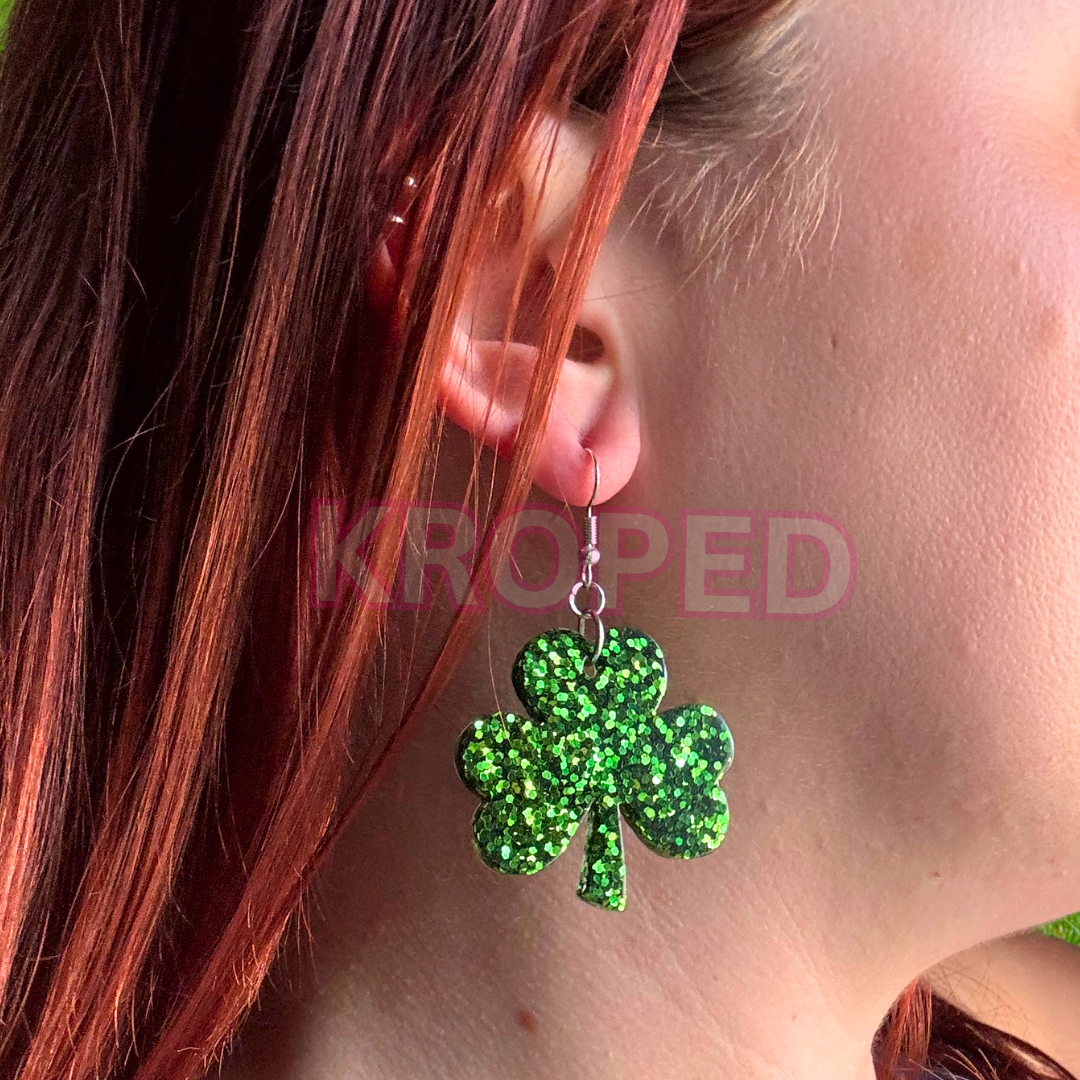 Glitter Shamrock Earrings