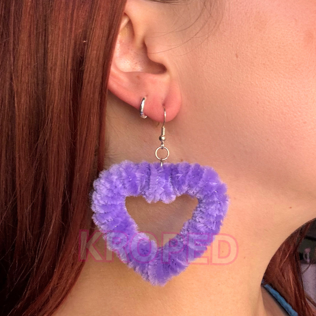 Fuzzy Heart Earrings