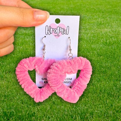 Fuzzy Heart Earrings