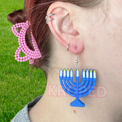 Menorah Earrings