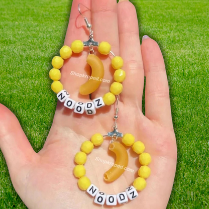 'Noodz' Beaded Hoop Earrings