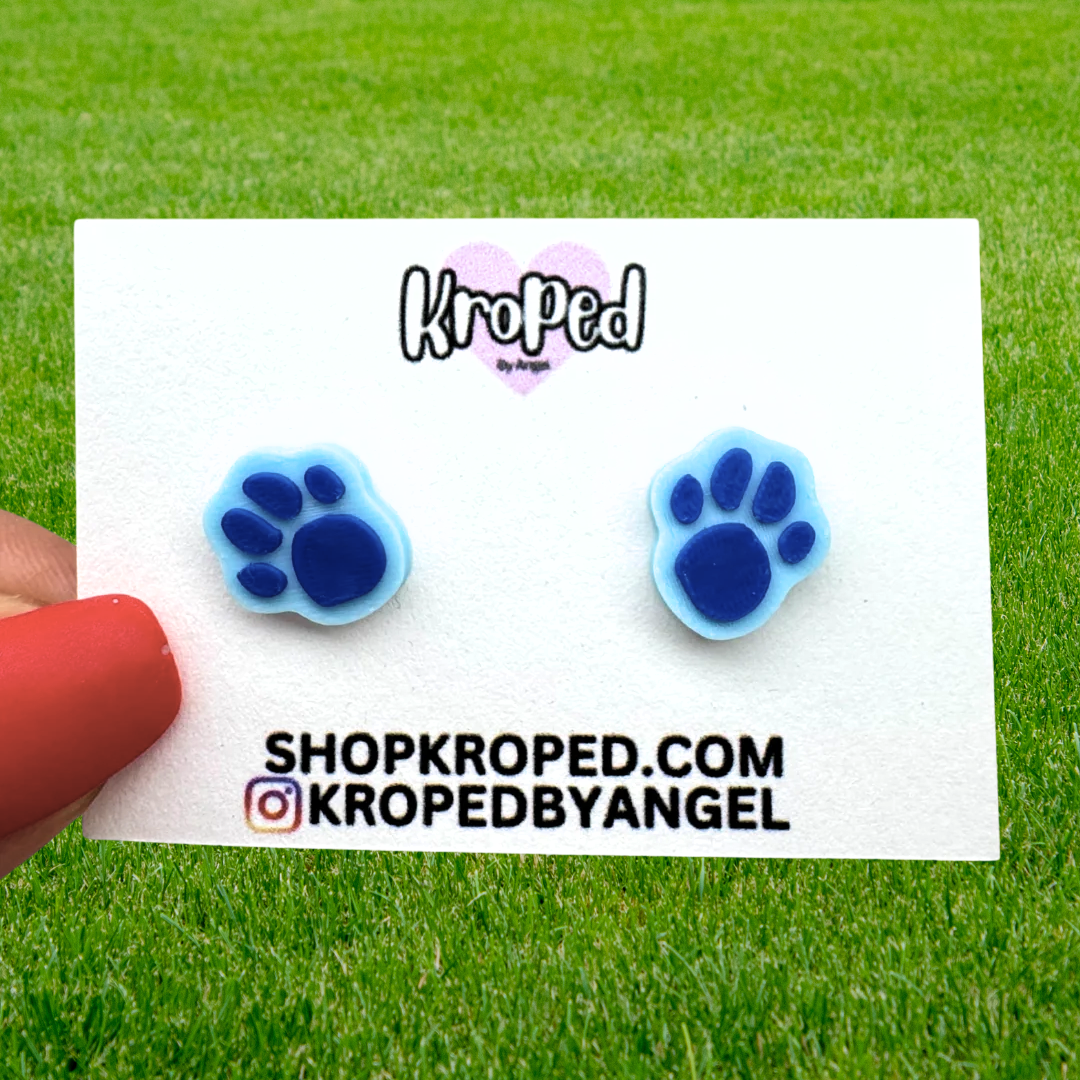 Nostaglic 90's Dog Cartoon Paw Print Stud Earrings