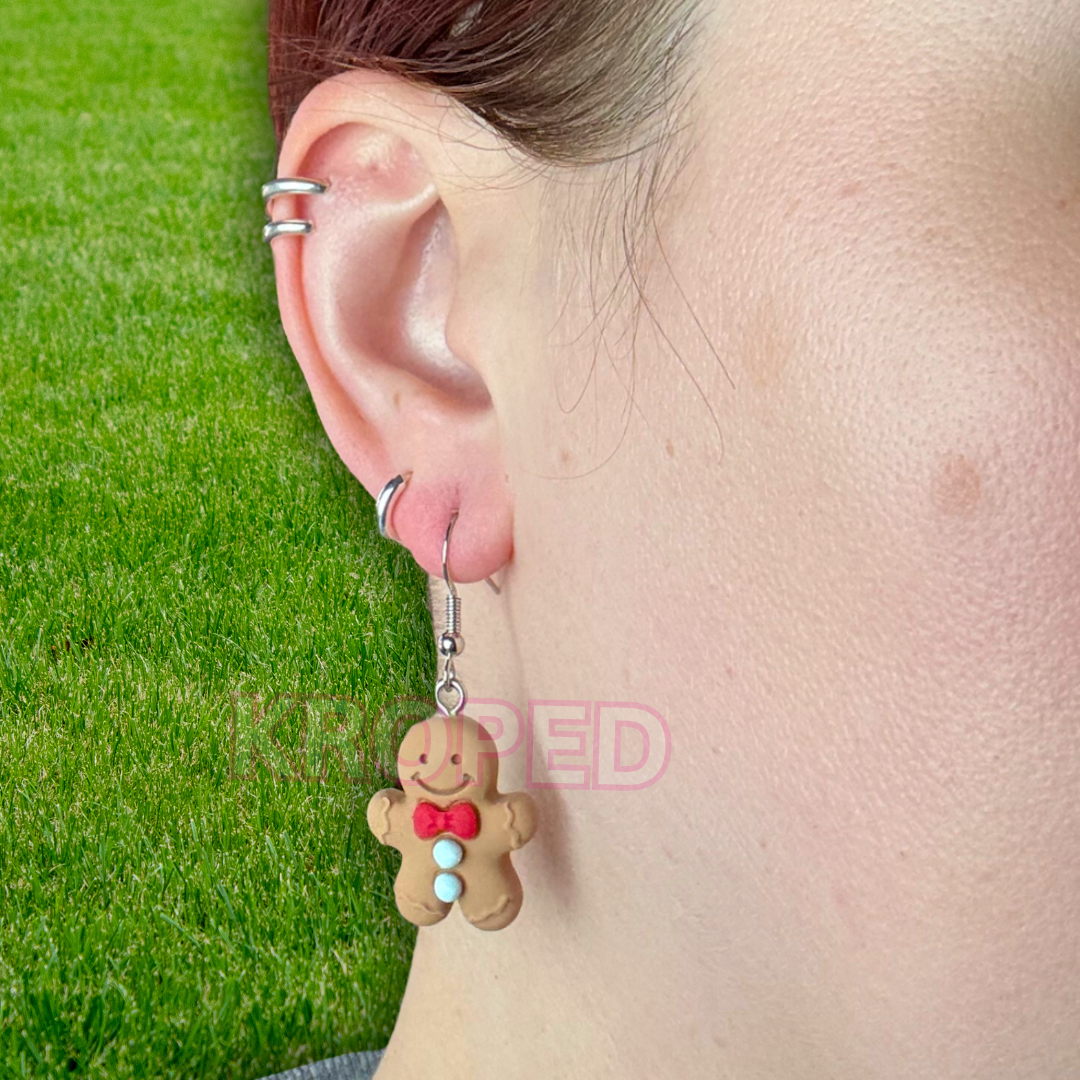 Tiny Gingerbread Men Earring
