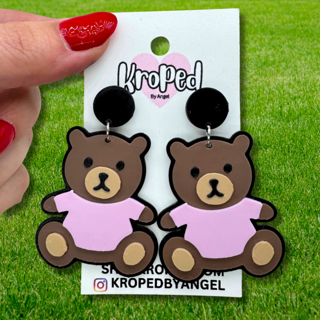 T-Shirt Teddy Bear Earrings - More Colors