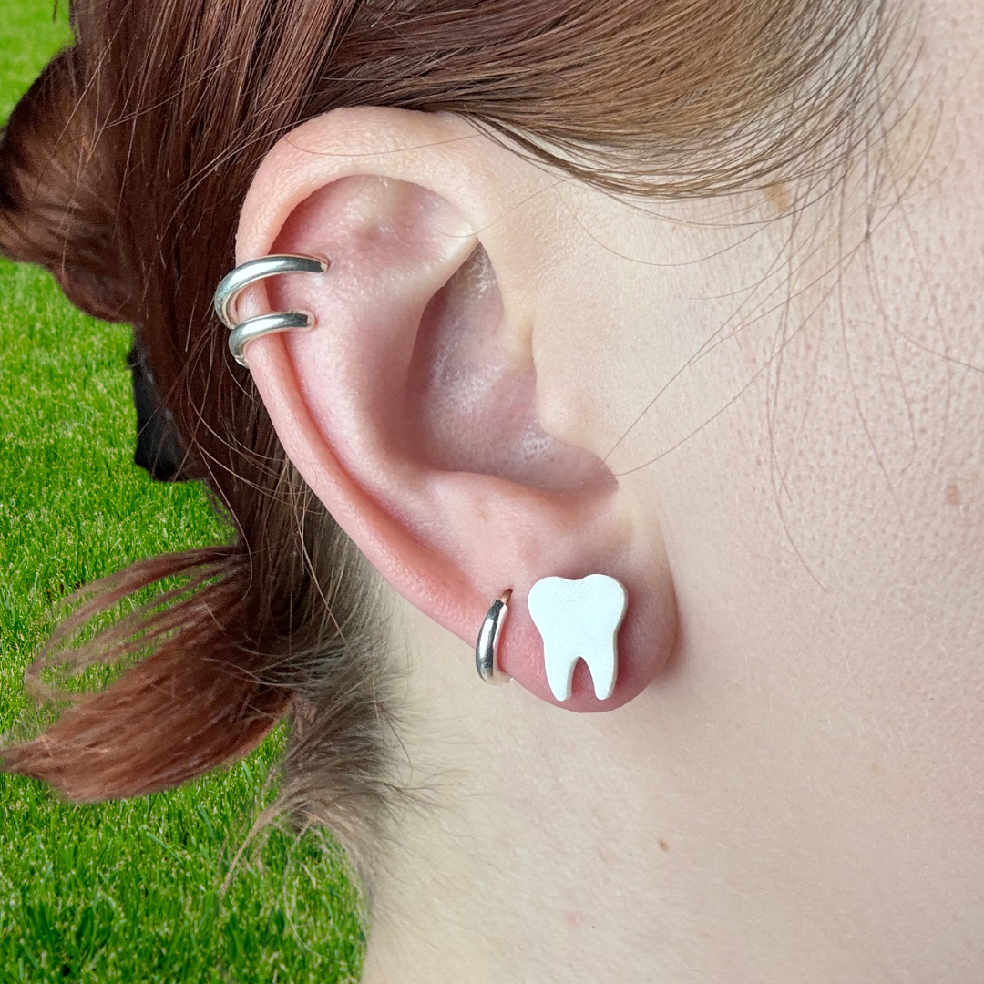 Tiny Tooth Stud Earrings