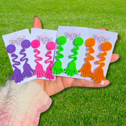 Neon Sticky Hand Earrings