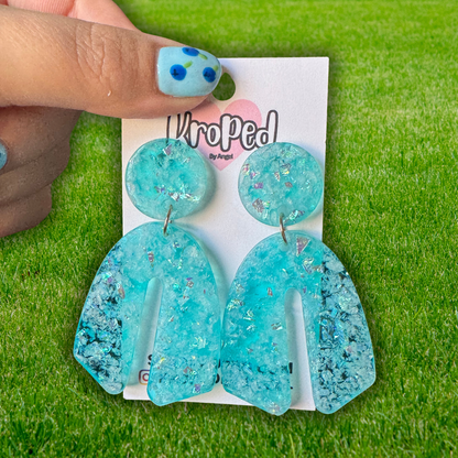 Diamond Blue Sparkle Stud Earrings