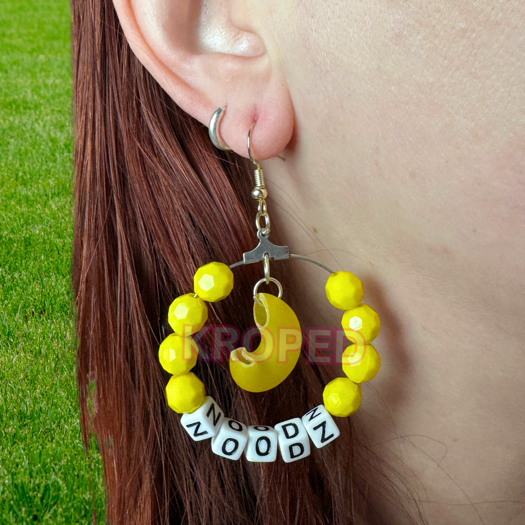 'Noodz' Beaded Hoop Earrings