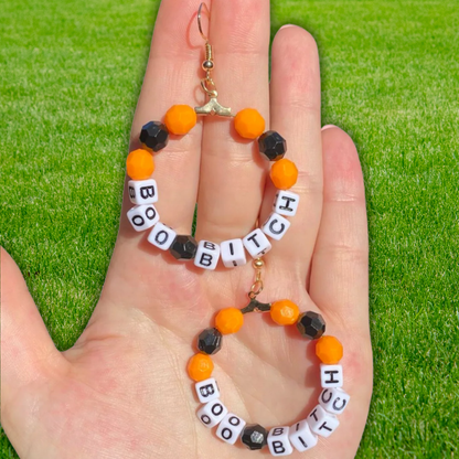 Halloween Beaded Hoop Earrings